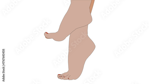 Illustration of woman bare feet