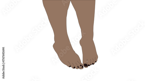Illustration of woman bare feet