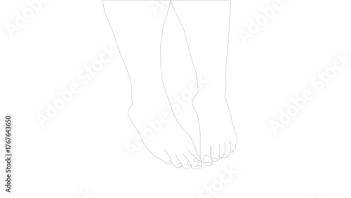 Illustration of woman bare feet