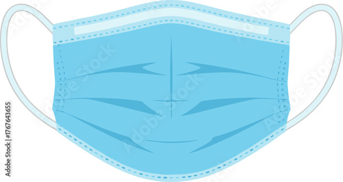 Simple Flat Blue Surgical Face Mask Protection Against Virus Icon