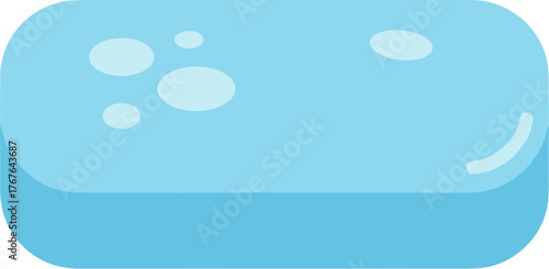 Simple Flat Rounded Rectangle Light Blue Soap Hygiene Element Icon
