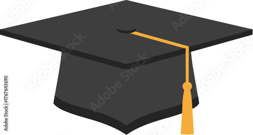 Simple Flat Mortarboard Education Academic Hat Graduation Ceremony Icon