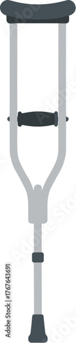 Simple Flat Style Crutch for Support and Mobility after Injury Equipment