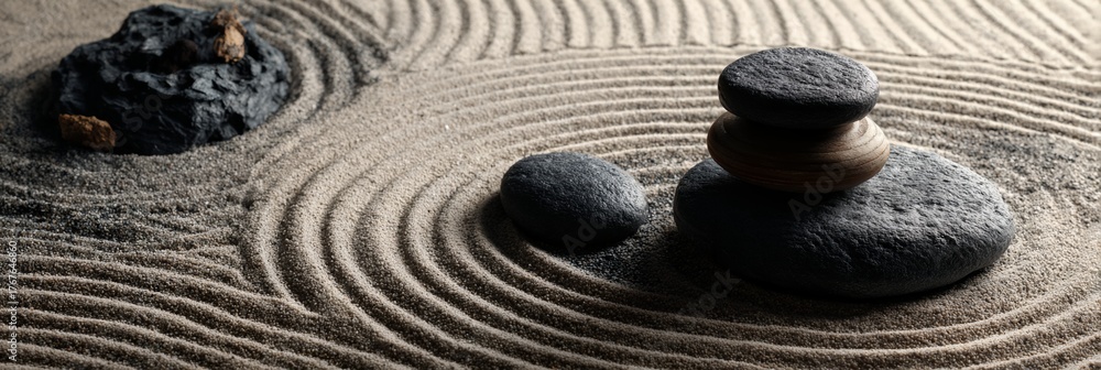 Naklejka premium Rock is on the sand