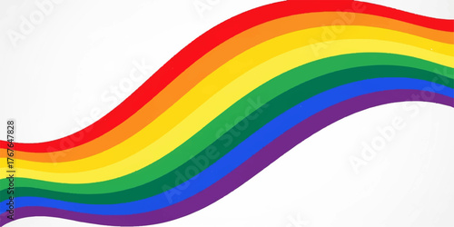 Abstract, bright rainbow color vector wave pattern design for a lively wallpaper or banner backdrop