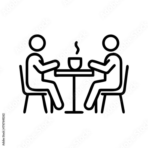 Friends gathering at an outdoor cafe during a coffee break