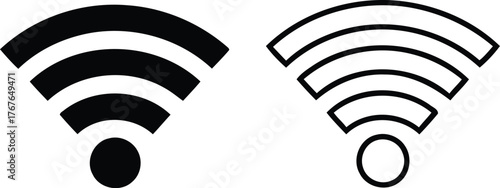 Black and white WIFI signal icons side by side