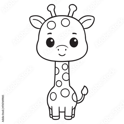 funny cute giraffe vector illustration, 