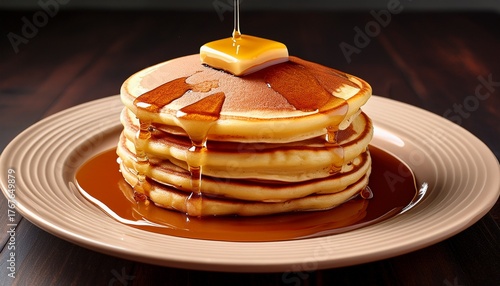 delicious homemade pancakes topped with syrup showcasing a perfect breakfast delight
