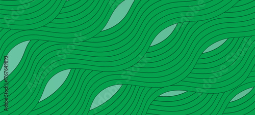 farm green banner, organic abstract background with fields. wavy green lines, natural organic products. ecology background. striped farmer green Pattern