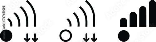 Signal strength icons showing different levels of connectivity
