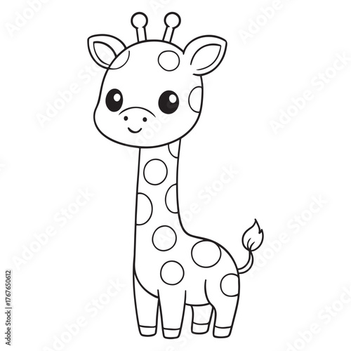 funny cute giraffe vector illustration, 