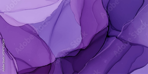 Smooth purple silk fabric texture with abstract smoke and wave patterns creating a luxury backdrop