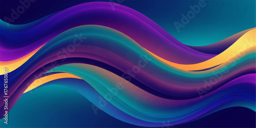 Futuristic abstract colorful blue wave background with a smooth flowing line design and vibrant light effect