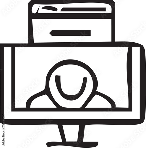 Online banking video call with customer service representative.