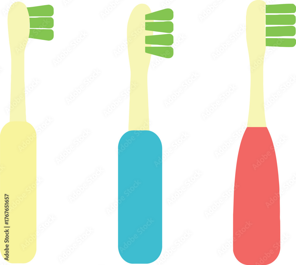 Fototapeta premium Colorful toothbrushes standing upright promoting oral hygiene and dental care for healthy teeth and gums