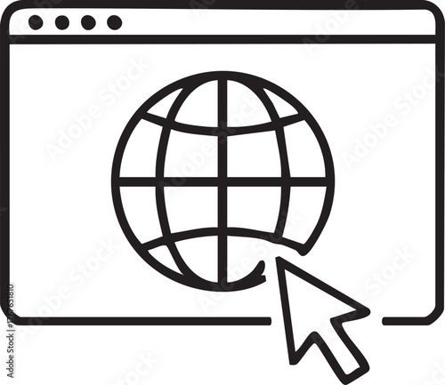Web Browser with World Wide Web Icon.