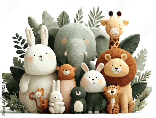  Lovely Animal Team in Forest Background.