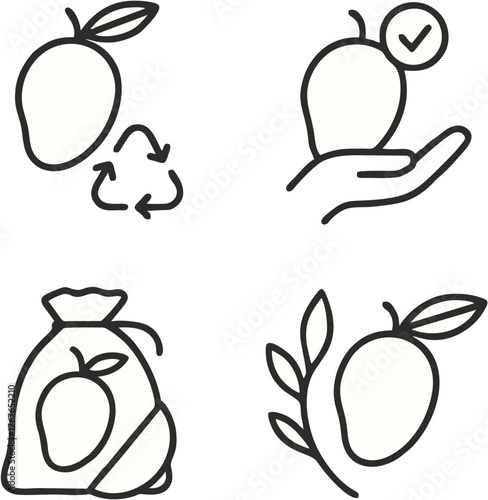 Apple and pear fruit collection vector illustration icon set design