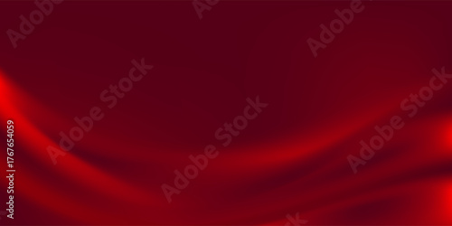 An abstract background features a gradient of red and dark red colors, creating a smooth, wave-like transition.