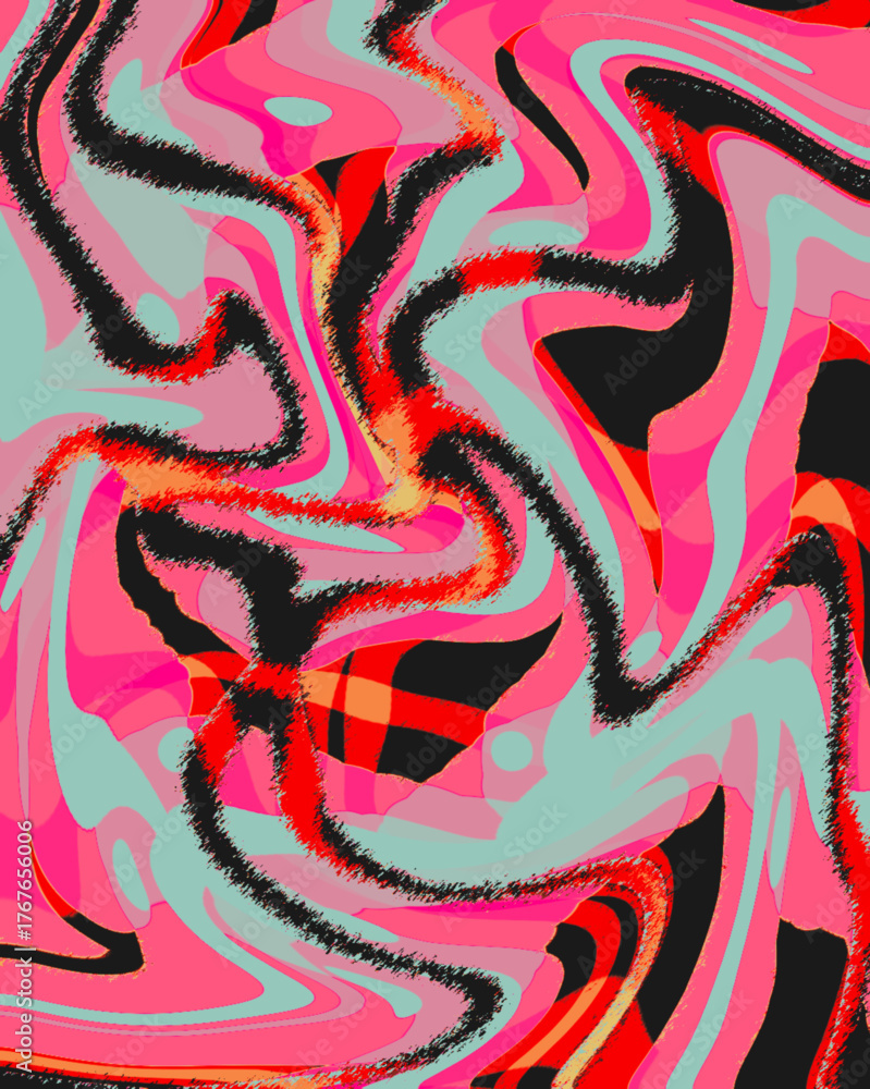 Obraz premium Dynamic Red and Black Liquid Swirl Abstract Design with Energetic Motion and Bold Modern Feel