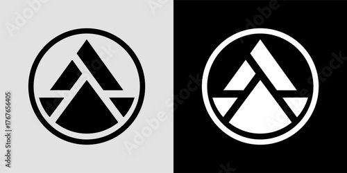 Triangle shaped mountain logo. modern vector design for your business brand