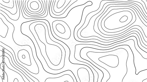 Abstract topographic lines. geographic grid map. topographic line contour map patterns background, Modern design with White background with topographic wavy pattern design. Vector illustration. 