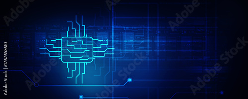 2d illustration latest computer microchips