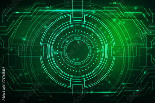 2d illustration Abstract futuristic electronic circuit technology background
