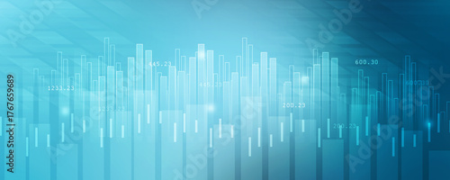 2d illustration Stock market online business concept. business Graph 
