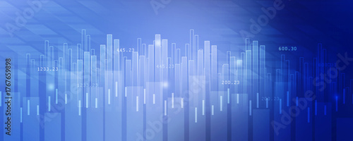 2d illustration Stock market online business concept. business Graph 
