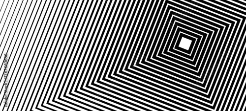 Black halftone arrow pattern. Repeated fading triangle gradation background. Arrows pointing to center direction backdrop. Vector thin to thick speed line concept texture for poster, banner, cover