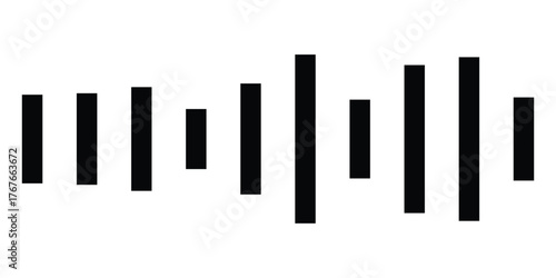 Sound Wave Music Icon Vector, Frequency and Equalizer Symbol