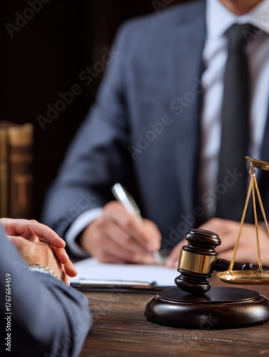 Wallpaper Mural lawyer advising client on bankruptcy options legal debt resolution concept Torontodigital.ca