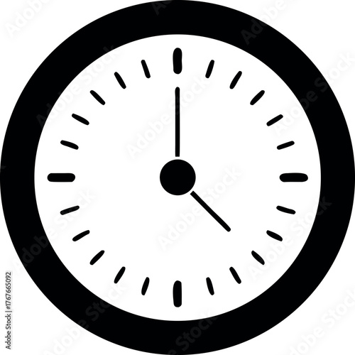  single isolated vector of a clock with round face,
