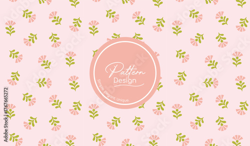 Soft Flower Pattern with Leaf Details
