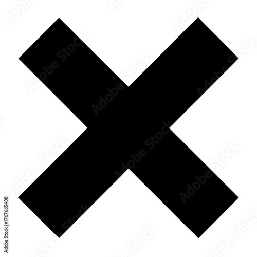 Cross mark vector clean black silhouette design white background