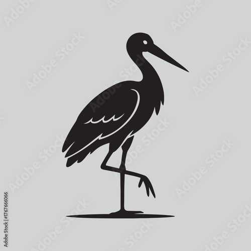 stork silhouette vector file isolated on white background