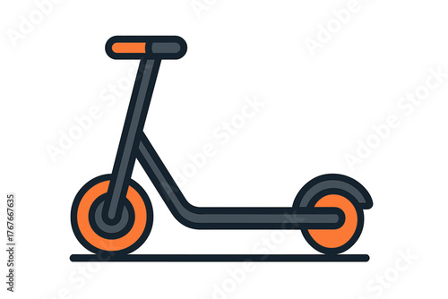 Side view of a contemporary electric kick scooter used for city commuting and micro-mobility