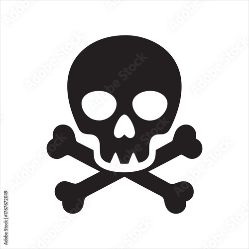 skull bones stencil icon silhouette vector illustration