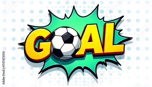 Wallpaper Mural GOAL! Comic Pop Art Green Speech Bubble with Soccer Ball Torontodigital.ca