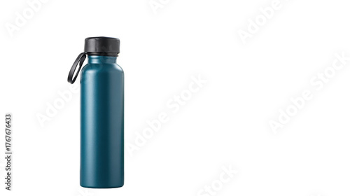 Stylish stainless steel water bottle in blue.