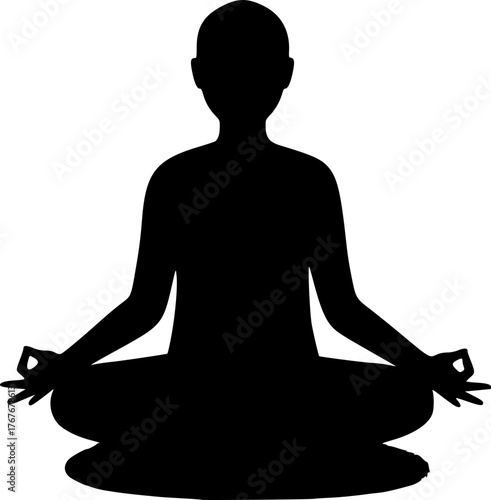 Meditation Pose Icon – Wellness and Yoga Symbol