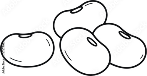 Beans Icon – Food Ingredient and Protein Source Outline Vector