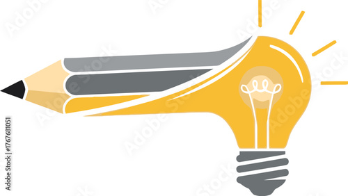 Pencil lightbulb idea creativity innovation design education writing drawing