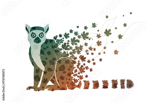 Lemur Transformation A Unique Watercolor Animal Illustration