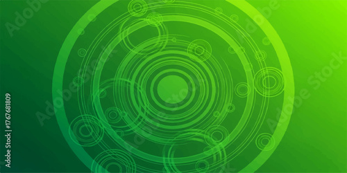 Abstract green background with a light pattern of circles and a subtle swirl design creating a digital texture illustration