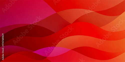 Soft red and orange gradient waves form a smooth, abstract vector background illustration with a silk-like texture and subtle curve design