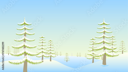 Christmas winter landscape illustration background 