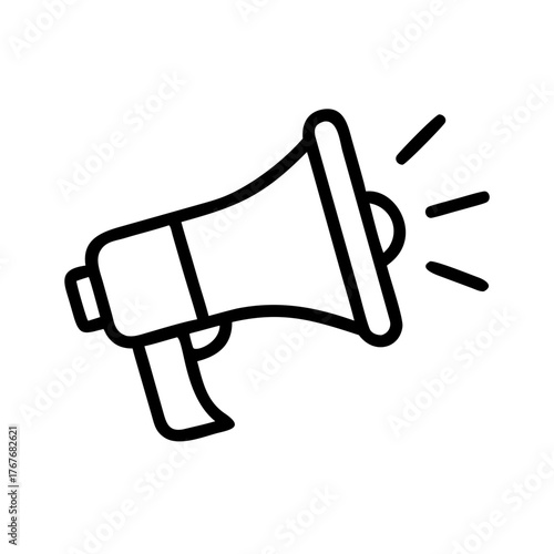 A vector outline of a megaphone announcing important news